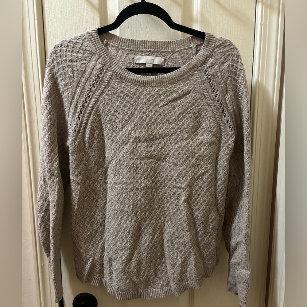 Loft beige diamond quilted sweater